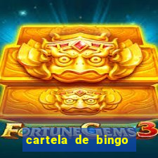 cartela de bingo cha de bebe